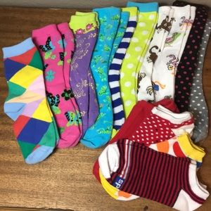 14 PAIRS Whimsical, fun socks